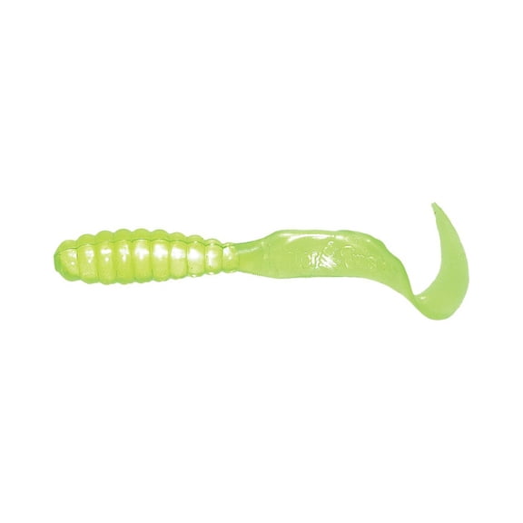 Mister Twister Meeny Curly Tail 3 In. Grub Fishing Lure, Chartreuse, 3/8 Oz., MTSF20-10