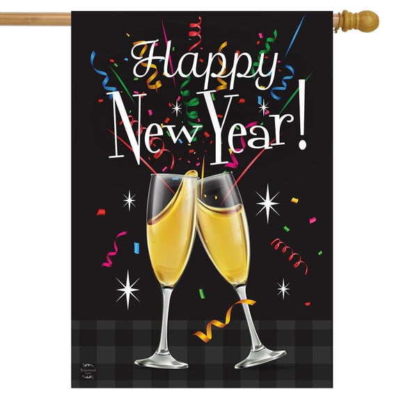 Briarwood Lane Happy New Year Double-Sided House Flag