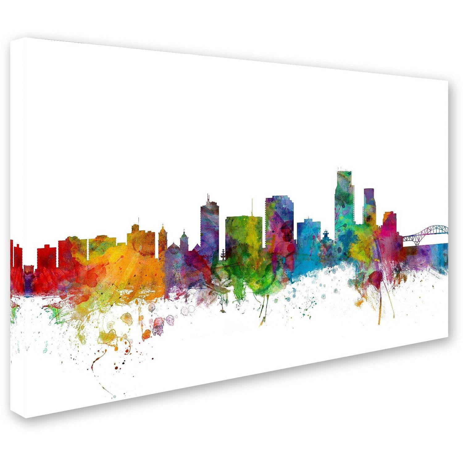 Trademark Fine Art "Corpus Christie Texas Skyline" Canvas Art by Michael Tompsett