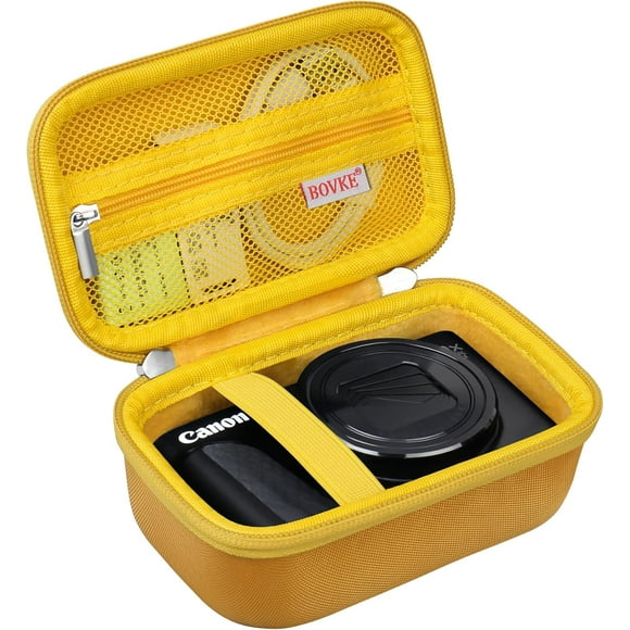 shiyou-Travel Case for Canon PowerShot SX740 HS Digital Camera, Storage Bag Holder for Canon SX730/ SX720/ SX620/ G7X Camera with Extra Pocket for Batteries, Cables, SD Cards, Yellow