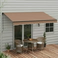 thumbnail image 4 of GVN Patio Awning, Outdoor Sun Shade Shelter Cover Awnings,12' x 10' Retractable Awning, 280gsm UV Resistant Sunshade Shelter, Coffee, 4 of 10