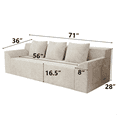 thumbnail image 4 of Leumius 71" 3 Seater Cloud Sofa Couch,Modern Corduroy Upholstered Boneless Sofa Couch with Deep Seat for Living Room,No Assembly Required,Ancient White, 4 of 5