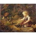 thumbnail image 2 of Hornemann, Hans Adolf 14x12 White Modern Wood Framed Museum Art Print Titled - Feeding The Chickens, 2 of 4