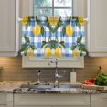 thumbnail image 2 of Yayeee Kitchen Curtains Tier Pair Light Filtering 27"x36" Rod Pocket Short Cafe Window Panel, Light Blue Plaid, 2 of 7