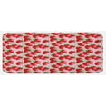 thumbnail image 1 of Fruit Kitchen Mat, Delicious Big Strawberries on Pink Background Tasty Juicy Ripe Summer Fruits, Plush Decorative Kitchen Mat with Non Slip Backing, 47" X 19", Green Pink Red, by Ambesonne, 1 of 1