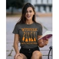 thumbnail image 2 of Witches Gotta Have Options Halloween Broom Women's T-shirt, S, Charcoal, 2 of 6