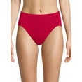thumbnail image 1 of Bali Comfort Revolution Microfiber Hi-Cut Panty, 3-Pack Nude/Black/Scarlet Berry Swirl 6/7 Women's, 1 of 4