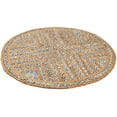 thumbnail image 4 of Lightnpro Bohemian Jute Cotton Denim Braided Rug 4 Feet Round - Circle Farmhouse Jute Cotton Area Rag Rug for Kitchen, Kids Bedroom, Playroom | Colorful Hand Woven Reversible Pet Friendly Carpet, 4 of 8