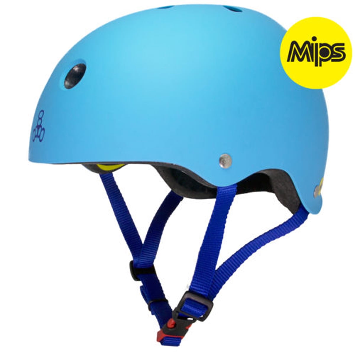 Triple Eight Dual Certified Bike and Skateboard Helmet, Blue Matte 