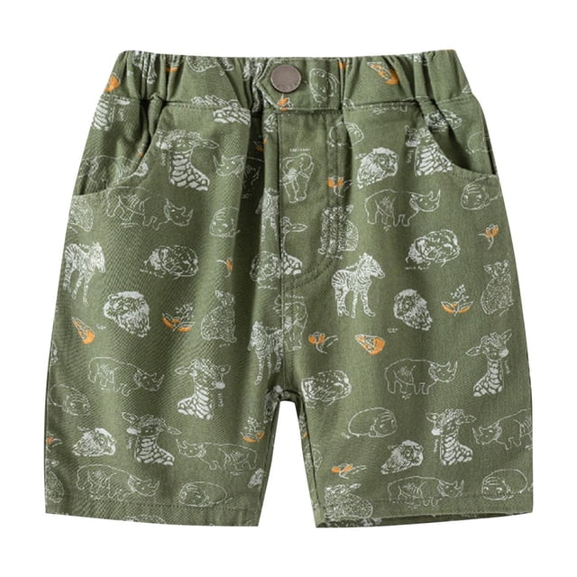 Odeerbi 2-8 Años Niños Pantalón Vaquero de Verano Pantalón Vaquero Con Estampado de Dinosaurios Pantalón Vaquero Elástico Informal