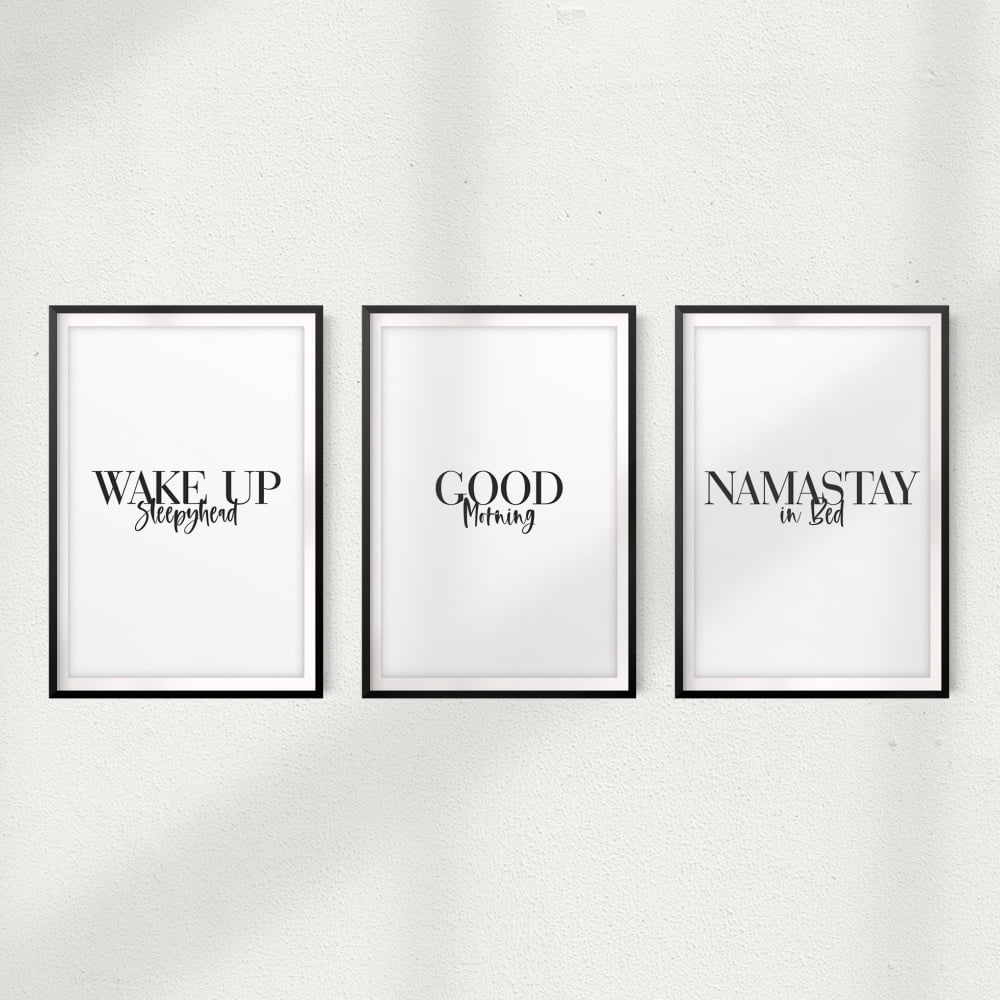 Wake Up Good Morning Namastay In Bed Set Of 3 8 X 10 UNFRAMED wake-up-good-morning-namastay-in-bed-set-of-3-8-x-10-unframed