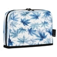 thumbnail image 2 of Standing Pencil Case with Base Large Capacity Stationery Pouch Pen Bag with Zipper for Women Men Abstract Blue Maple Leaves, 2 of 7