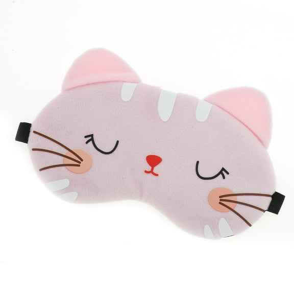 Unique Bargains 1 Pc Pink Cartoon Cat Sleep Mask Soft Eye Shade Cover for Light
