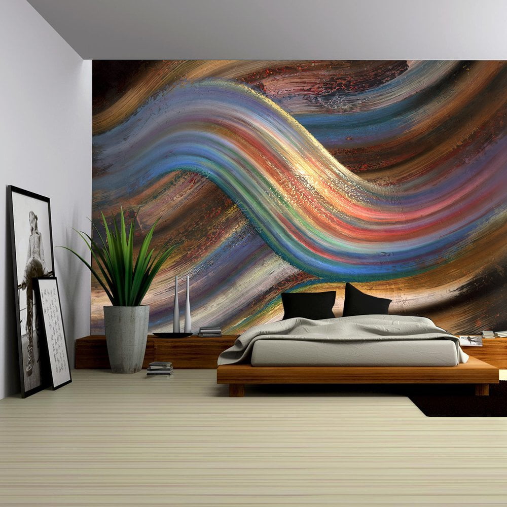 Wall26 Abstract Painting Showing a Symbolic Alternating Scenery - Removable  Wall Mural,Self-adhesive Large Wallpaper - 100x144 inches 