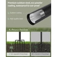 thumbnail image 2 of Metal String Light Poles for Outside Hanging - Backyard, Garden, Patio, 2 Pack Lighting Stand with Adjustable Height for Outdoor Parties, Wedding, Extra-Long 5-Prong Claws, (10FT) FLP02B01, 2 of 9