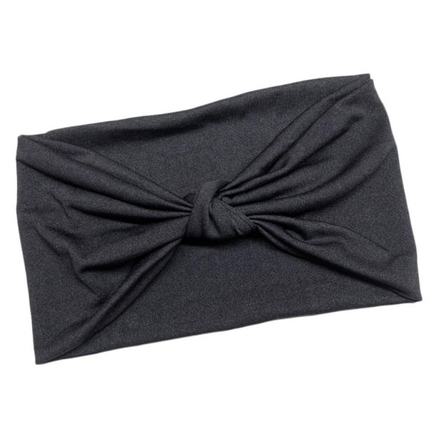 Diadema Deportiva Diadema para Mujer Diadema Turbante Elástico Suave Diadema para La Cabeza Diadema de Ganchillo para Mujer, Las , Negro