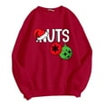 thumbnail image 4 of SOMOWI Mode Femmes Chandails à Capuchon & Chandails en Molleton Assortis pour Couples Chandail Sans Capuche Col Rond Festif Vacances Famille Rouge Sortie Automne Hauts S, 4 of 4