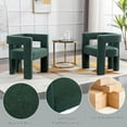 thumbnail image 7 of Tabaray Modern Boucle Dining Chair Set of 6, Sherpa Barrel Accent Chairs Upholstered Armchair Comfy Side Chair for Kitchen Living Room Reception (Green, Set of 6), 7 of 7