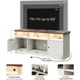 thumbnail image 3 of Casaottima TV Stand for 65 Inch TV, Farmhouse Entertainment Center with Power Outlet & LED Light and Storage Cabinets, Console Table and Media Furniture for Living Room Bedroom, White, 3 of 15