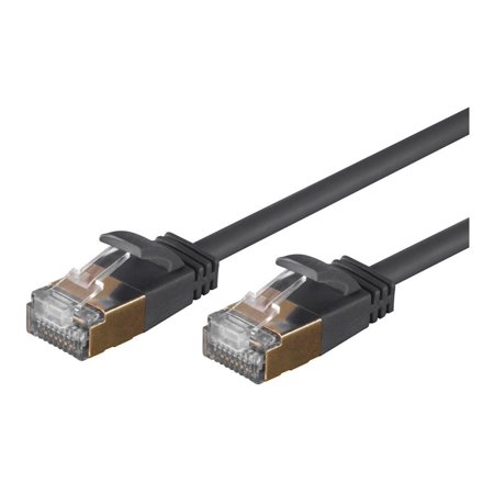 UPC: 0889028064535 | Monoprice SlimRun – Patch cable – RJ-45 (M) to RJ-45 (M) – 5 ft – S/FTP – CAT 6a – molded  snagless – black