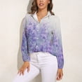 thumbnail image 3 of Purple Lavender Long Sleeve Blouse Woman Streetwear Casual Shirts Summer Oversize Woman Streetwear Clothing Birthday Present, 3 of 7