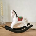 thumbnail image 4 of Personalized Wooden Rocking Horse Ornament 8.66in Thick Wood Hand-Painted Retro Style Balanced Base Interactive Decor Symbolizes Good Luck Gift for New Year Housewarming Grand Opening, 4 of 6
