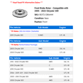 thumbnail image 2 of Front Brake Rotor - Compatible with 2005 - 2022 Chrysler 300 2006 2007 2008 2009 2010 2011 2012 2013 2014 2015 2016 2017 2018 2019 2020 2021, 2 of 2