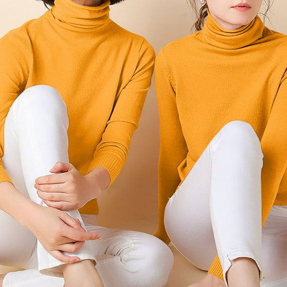 ShomPort Women's Thermal Bottoming Shirt Solid Color Turtleneck Soft Basic Tops Womens Fall Casual Shirts