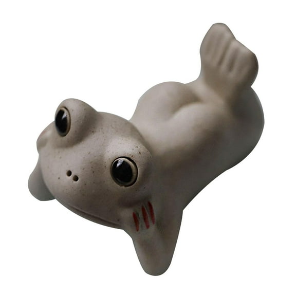 Ceramics Frog Tea Pet Figurine Miniatures Kung Fu Tea Pet Model Excellent Craftsmanship for Tea Lovers Graceful C