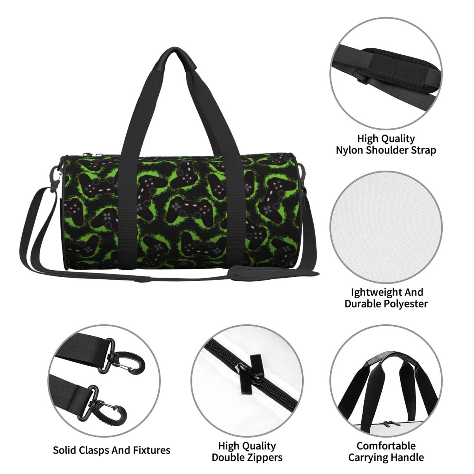 Vsdgher Cool Gamepad 45L Foldable Duffel Bag, Sports Gym Bag,Overnight Bag, Portable Weekender Bag for Airplanes