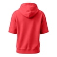 thumbnail image 6 of Short Sleeve Hoodies for Men Casual Vintage Mens Pocket T Shirts Kangaroo Pocket Red S, 6 of 8