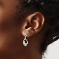 thumbnail image 2 of Auriga Fine Jewelry 925 Sterling Silver CZ Oval Dangle Post Earrings for Women, 2 of 5