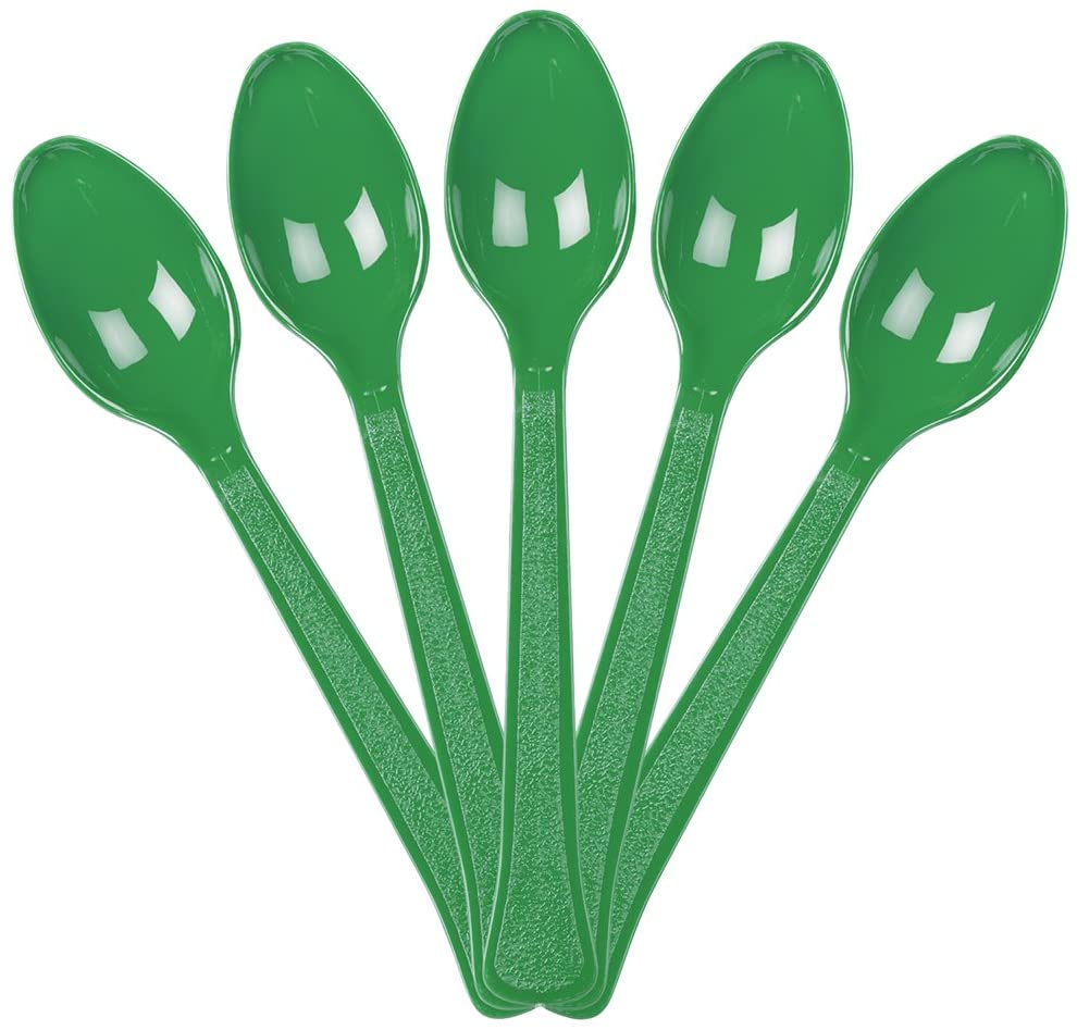 JAM Plastic Spoons, Green, 48 Disposable Spoons/Pack