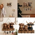 thumbnail image 2 of Multipurpose Wooden Hook Cow Key Rack for Home Decoration Entry, 2 of 11
