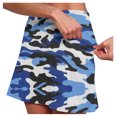 thumbnail image 4 of FAOWME Women's Skirts High Waist Camouflage Print Comfortable Breathable Fitness Yoga Skirt Built In Shorts For Sports Activities,Light Blue,Xxl, 4 of 7