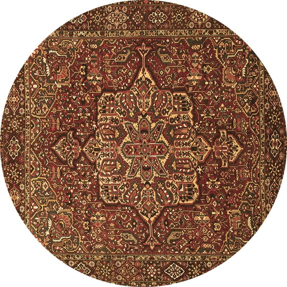 Ahgly Company Indoor Round Persian Brown Traditional Area Rugs, 6' Round