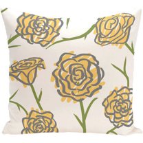Simply Daisy 16" x 16" Spring Floral 1 Floral Print Pillow, Yellow