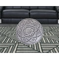 thumbnail image 3 of HomeRoots 486549 16 x 17.5 x 17.5 in. Light Gray Cotton Blend & Brown Round Pouf Ottoman, 3 of 5