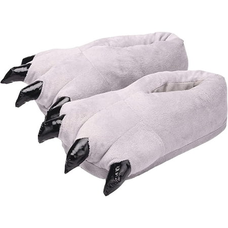 

CoCopeanut Unisex Plush Animal Paw Slippers Dinosaur Claw Slippers Fuzzy Warm House Shoes paw Slippers