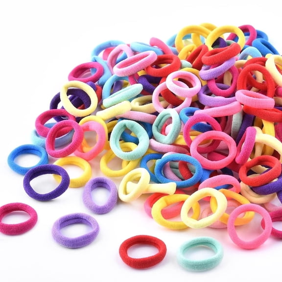 100 Pcs Hair Ties for Girls,Elastic Cotton Hair Bands,No-Damage Ponytail Holders,No Seam Hair Ties for Infants and Toddlers,Soft Hair Accessories for Girls,Assorted Colors,Topboutique