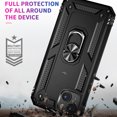 thumbnail image 6 of Compatible with iPhone 13 Case,with 360 Ring Holder Kickstand Card case, Armor Military Grade Protection Hybrid Silicone TPU PC Rugged Case, Magnetic with Car Mount Phone Cover,Black, 6 of 8