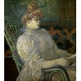 thumbnail image 2 of Toulouse-Lautrec, Henri 12x13 Gold Ornate Wood Framed with Double Matting Museum Art Print Titled - Woman Reading - Femme Lisant, 2 of 4