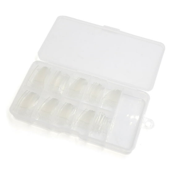 Unique Bargains 100pcs Clear Transparent Half Cover Oval False Nail Art Tips Manicure Tool