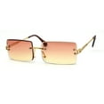 thumbnail image 3 of 90s Classic OG Rapper Rimless Sunglasses Gold Orange Yellow, 3 of 4