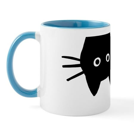 

CafePress - Black Cat Upside Down Mug - 11 oz Ceramic Mug - Novelty Coffee Tea Cup
