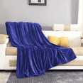 thumbnail image 4 of Howarmer Navy Fuzzy Bed Blanket, Throw Size Soft Flannel Fleece Bed Throw Blankets, 60 x 50 Inch, 4 of 6
