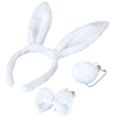 thumbnail image 1 of Bunny Rabbit Ensemble de Costume, Serre-Tête Oreilles Nœuds Papillon Queue Ensemble, Accessoires de Costume d'Halloween (Blanc), 1 of 7