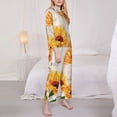 thumbnail image 3 of Fotbe Sunflower 5 Pattern Long Sleeve Pajama Set for Women,Sleepwear Set,2-piece Loungewear Set,Soft PJs Comfy Nightwear with Pockets -Medium, 3 of 7