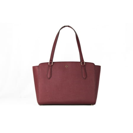 Tory Burch Women's Saffiano Leather Tote Handbag, Imperial Garnet
