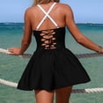 thumbnail image 6 of Xijirk One Piece Swimsuit Women,Color Swimwear Skirted Bottom with Side Pockets Bathing Suit Comfortable Flowy One Piece Swimsuit Practical Swimwear for Beach Pool,Swimsuit for Women,XL,Black, 6 of 7